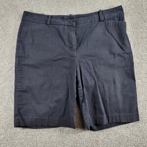 Talbots‎ Womens Shorts 12 Black 10.5" Inseam Perfect Stretch Bermuda Chino Twill